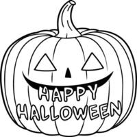 Halloween coloring pages for kids. Happy Halloween outline vector