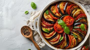 Zucchini, Tomatoes, and Basil Dish photo