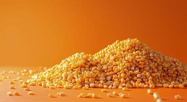 Corn on the Cob on a Yellow Background photo
