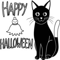 Halloween coloring pages for kids. Happy Halloween outline vector