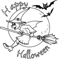 Halloween coloring pages for kids. Happy Halloween outline vector