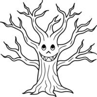 Halloween coloring pages for kids. Happy Halloween outline vector