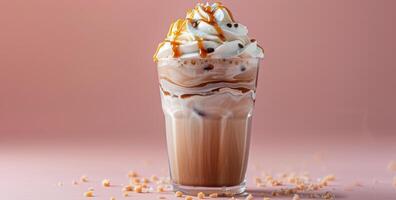 Cup of Coffee With Whipped Cream and Caramel photo