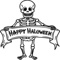 Halloween coloring pages for kids. Happy Halloween outline vector