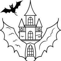 Halloween coloring pages for kids. Happy Halloween outline vector