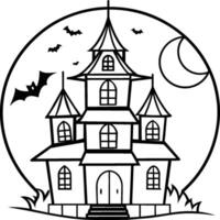 Halloween coloring pages for kids. Happy Halloween outline vector