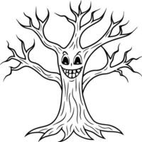 Halloween coloring pages for kids. Happy Halloween outline vector