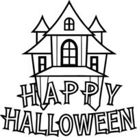 Halloween coloring pages for kids. Happy Halloween outline vector