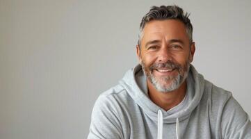 sonriente hombre con barbas de chivo foto