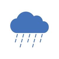 Cloud with Rain Weather Flat Icon Illustration vector