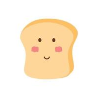 Kawaii toast bread cute cartoon illustration vector