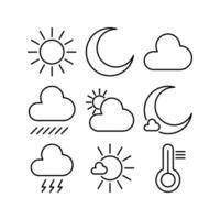 weather icon set design outline template vector