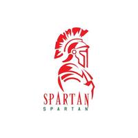 Bold Spartan Warrior Emblem in Striking Red Symbol of Strength and Courage vector