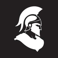 Majestic Spartan Helmet Logo in Bold Contrast - Symbolizing Valor and Leadership in a Timeless Design vector