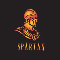 Dynamic Spartan Emblem on Bold Black Background - Conveying Strength and Tradition in a Striking Logo Design vector