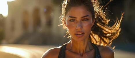 Woman in Black Tank Top With Blowing Hair photo