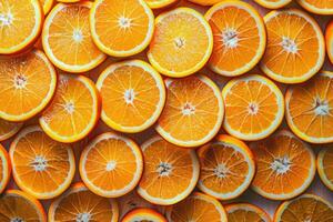 Group of Halved Orange Slices photo