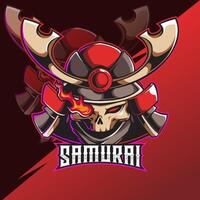 samurai esport game logo vector