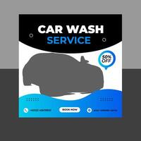 Car Wash Social Media Post Template Design vector