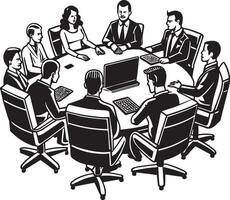 group of business people meeting in office illustration vector