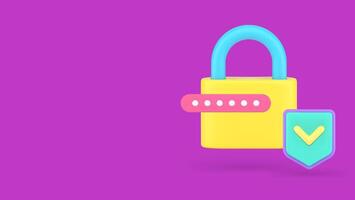 Data protection password identification access information security 3d icon realistic vector