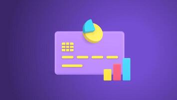 Banking account budget balance analyzing credit card payment diagram 3d icon realistic vector