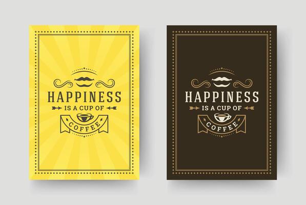 Coffee quote vintage typographic style inspirational phrase design illustration.