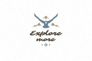 Saying quote typography with hand drawn mountains and eagle symbol for greeting cards and posters and other. vector