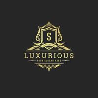 Luxury vintage ornament logo crest template design illustration vector