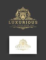 Luxury logo monogram crest template design illustration. vector