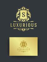 Luxury logo monogram crest template design illustration. vector