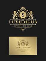 Luxury logo monogram crest template design illustration. vector