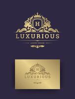 Luxury logo monogram template design illustration. vector