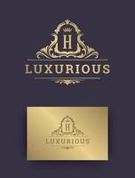 Luxury logo monogram crest template design illustration. vector