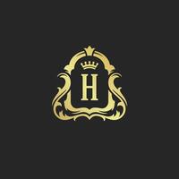 Luxury vintage ornament logo monogram crest template design illustration vector