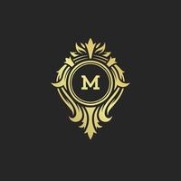 Luxury vintage ornament logo monogram crest template design illustration vector