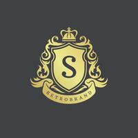 Luxury logo monogram crest template design illustration. vector