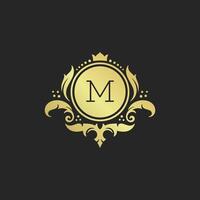 Luxury vintage ornament logo monogram crest template design illustration vector