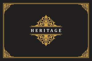 Luxury ornament vintage logo template design illustration vector