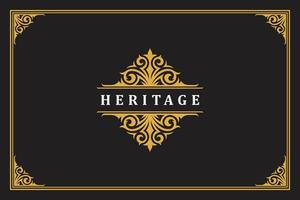 Luxury ornament vintage logo template design illustration vector