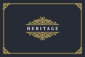 Luxury ornament vintage logo template design illustration vector