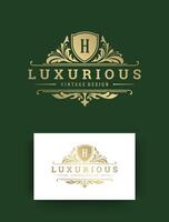 Luxury logo monogram crest template design illustration. vector