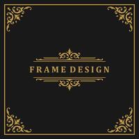 Vintage frame border ornament and vignettes swirls decoration with divider template illustration vector