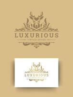 Luxury logo template design illustration vintage style. vector