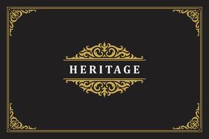 Luxury ornament vintage logo template design illustration vector