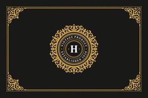 Luxury ornament vintage monogram logo letter template design illustration. vector