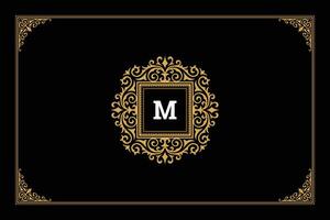 Luxury ornament vintage monogram logo letter template design illustration. vector