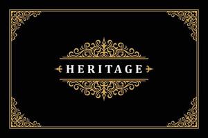 Luxury ornament vintage logo template design illustration vector