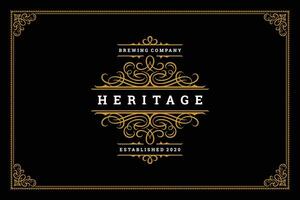 Luxury ornament vintage logo template design illustration. vector