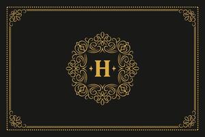 Luxury ornament vintage monogram logo letter template design illustration. vector